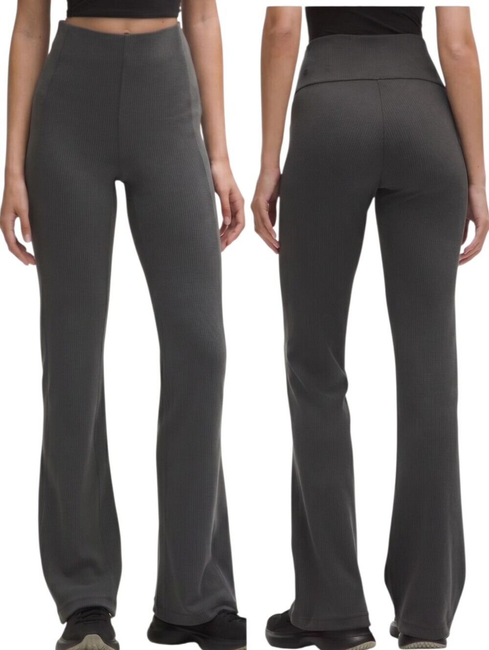 Lululemon Ribbed Softstreme Flared Pants Graphite Grey Size 4